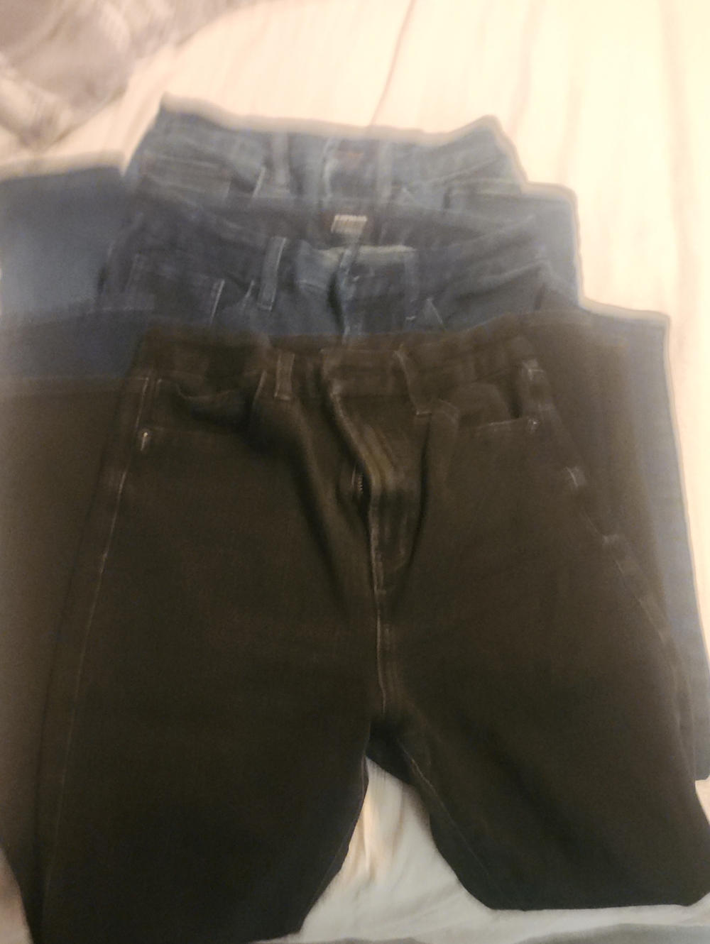 Express Stack of Jeans - Black and Dark Blue Denim 3-Small